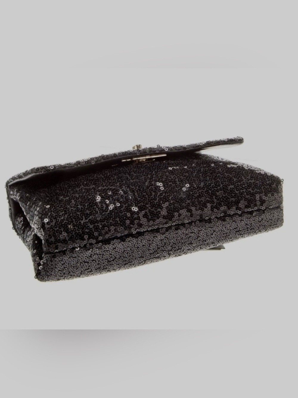 Badgley Mischka Black Sequin Crossbody with Gold Logo Hardware NWT - Picture 5 of 5